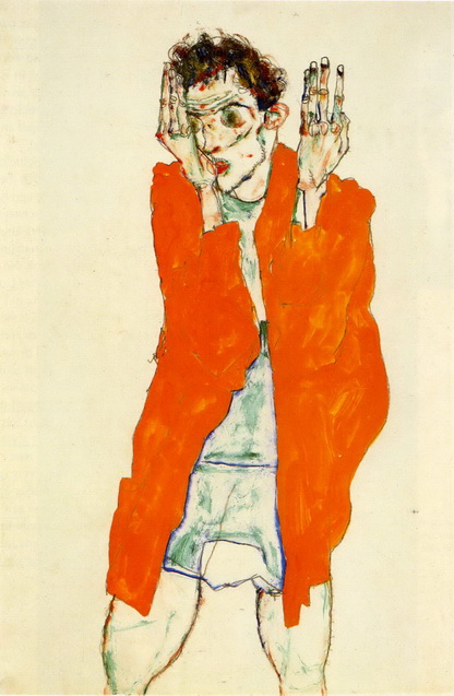 egon-schiele self-portrait-with-raised-arms 1914